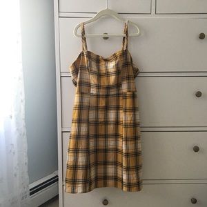 Yellow Plaid Mini Dress